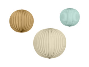 Zestaw lampionów papierowych błękitny brąz krem