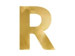 Litera lustrzana ''R'' złoty 50x60 cm