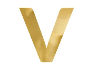 Litera lustrzana ''V'' złoty 61x60 cm