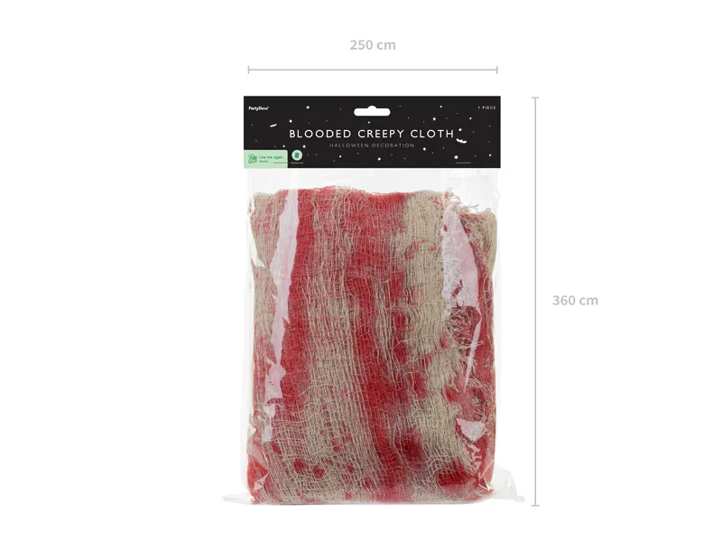 Materiał dekoracyjny z plamami krwi biały, 0.72x9.8 m