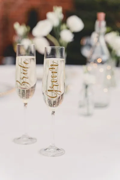 Naklejki na kieliszki ''Bride & Groom'', złoty