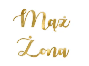 Naklejki na kieliszki ''Mąż i Żona'' złoty