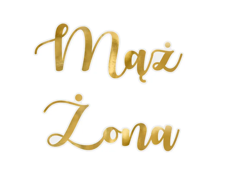 Naklejki na kieliszki ''Mąż i Żona'' złoty