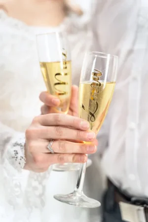 Naklejki na kieliszki ''Mąż i Żona'' złote