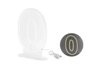 Neon LED - Cyfra ''0'', biały 50cm