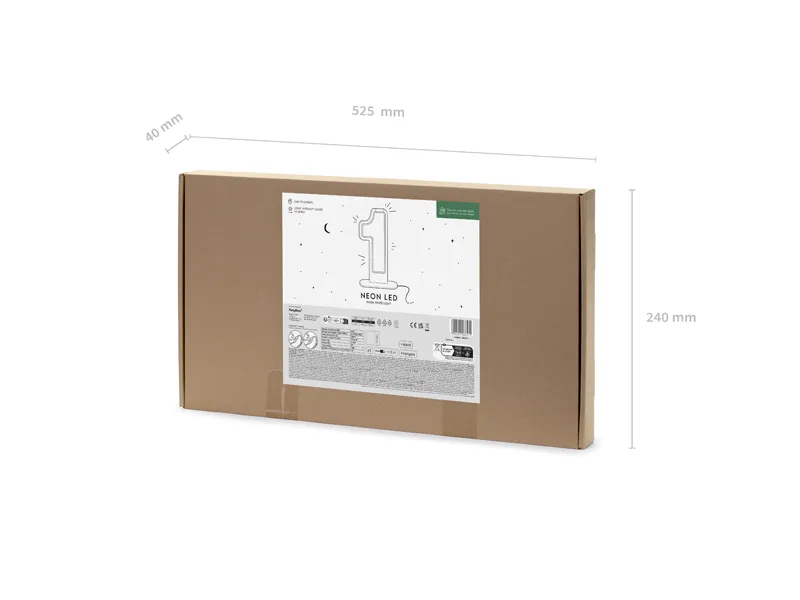 Neon LED - Cyfra ''1'', biały, 50cm