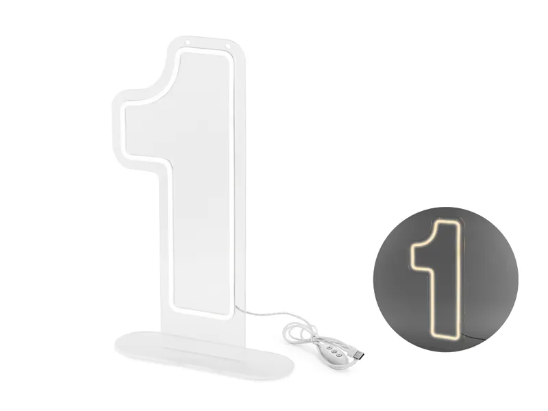 Neon LED - Cyfra ''1'', biały 50cm