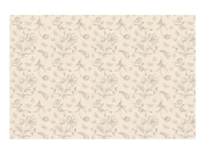 Obrus beżowy Kwiaty 180x120 cm