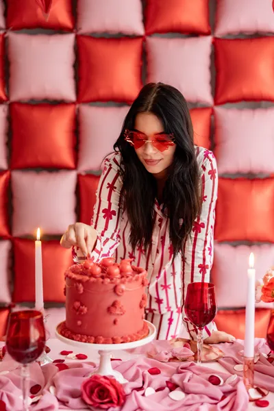 Okulary Serduszka płomienie, czerwony