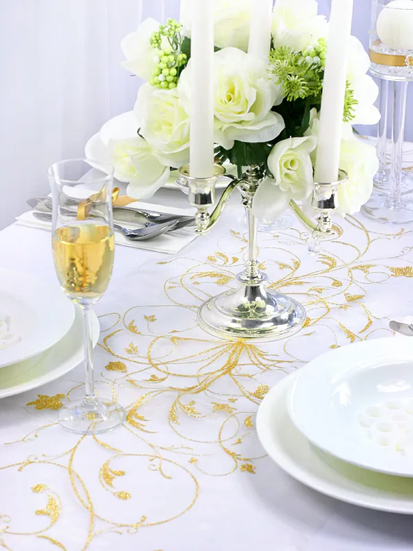 Organza z nadrukiem kremowy 0.35 x 9m