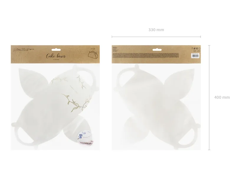 Ozdobne pudełka na ciasto Gałązki, złoty 16x8.5x9.5 cm