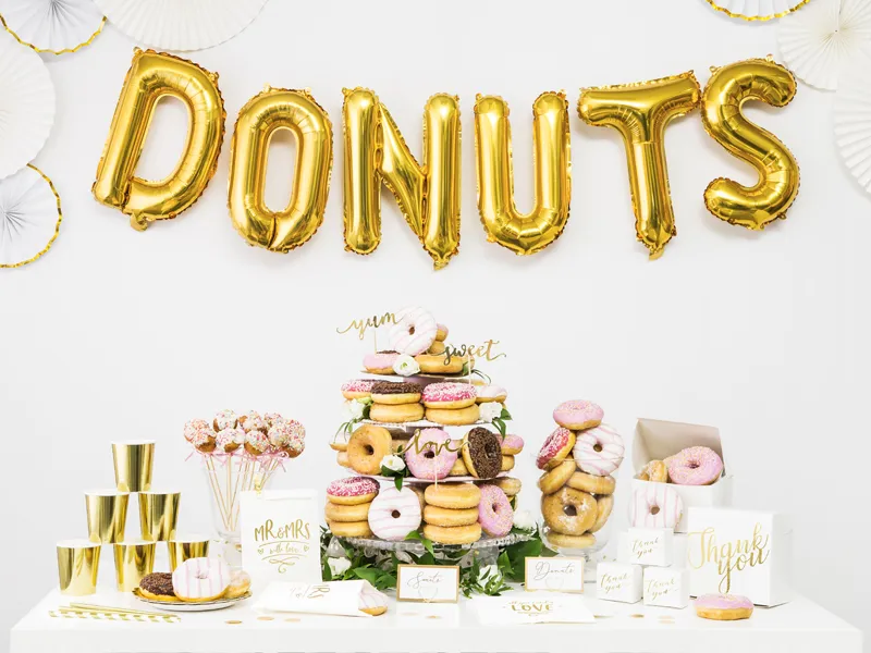 Ozdobne pudełka na ciasto Thank you złoty, 14x8.5x14cm