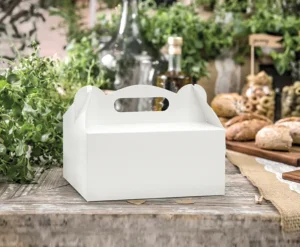 Ozdobne pudełka na ciasto biały 19x14x9 cm