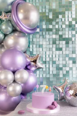 Panel cekinowy kwadraty blady turkus 30x30 cm