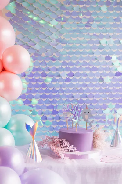 Panel cekinowy łuski jasny liliowy 30x30cm