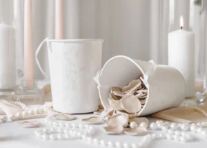 Płatki róż w woreczku beż