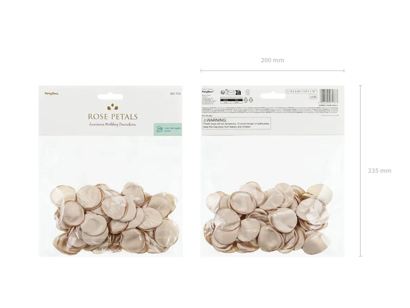 Płatki róż w woreczku beżowe 100 szt