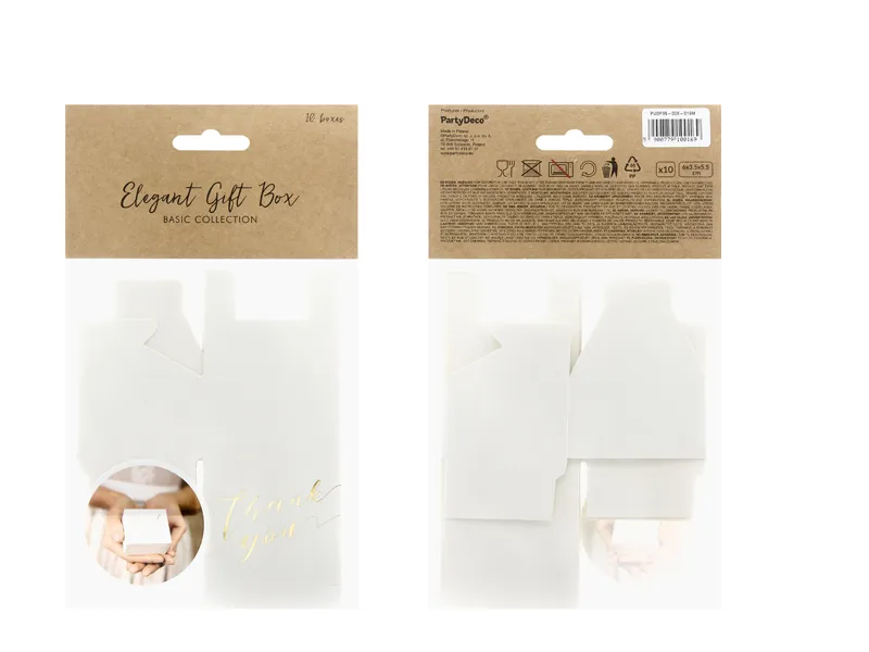 Pudełeczka Thank you, białe 6x3.5x5.5 cm