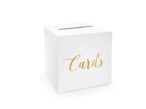 Pudełko na koperty Cards złoty 24x24x24cm