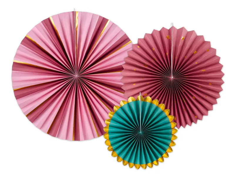 Rozety dekoracyjne burgundowe 26-43 cm