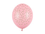 Balony 30 cm Złote Kropki Pastel Baby Pink