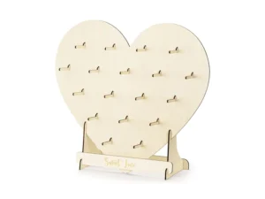 Ściana na Donuty Serce naturalne drewno 65x59 cm