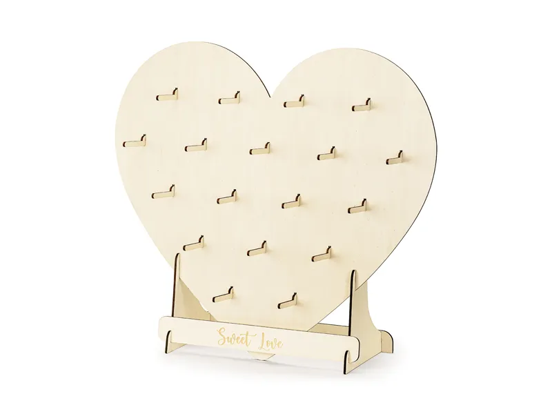 Ściana na Donuty Serce naturalne drewno 65x59 cm
