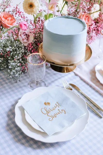 Serwetki Chrzest Święty 33x33cm, jasny niebieski