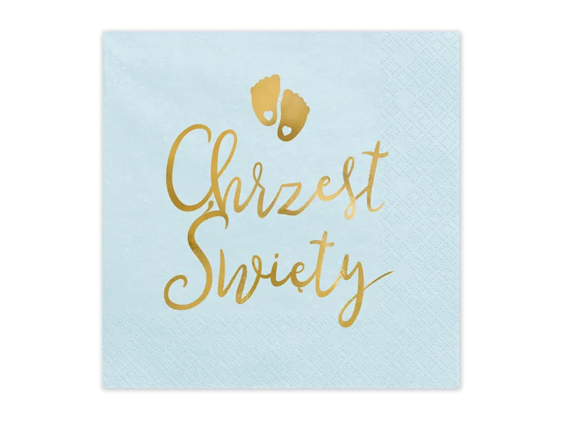 Serwetki Chrzest Święty 33x33 cm jasny niebieski
