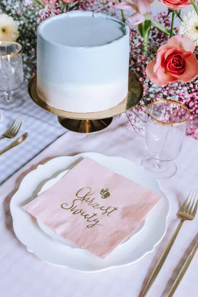 Serwetki Chrzest Święty 33x33cm, jasny różowy