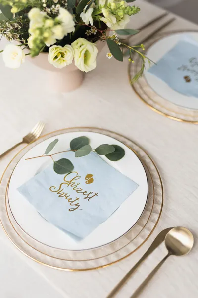 Serwetki Chrzest Święty 33x33 cm, jasny niebieski