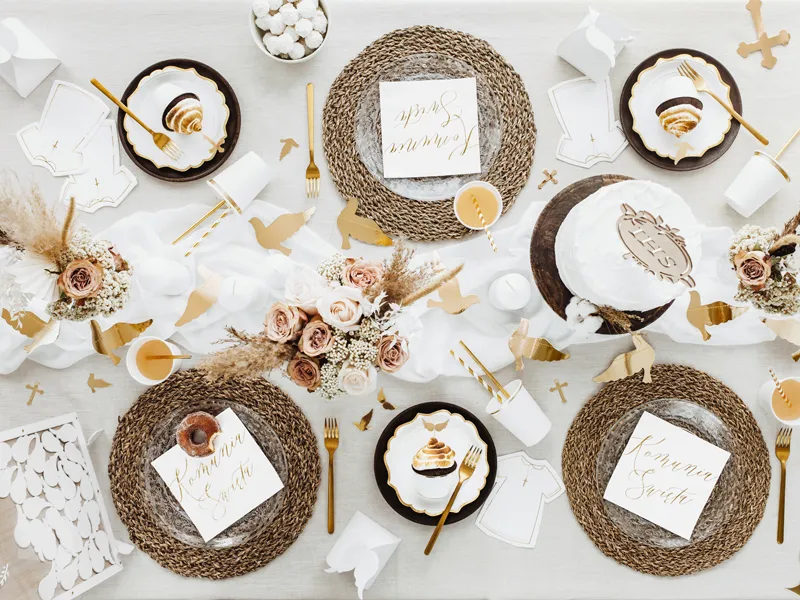 Serwetki Komunia Święta białe 33x33 cm