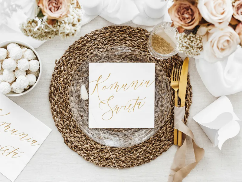 Serwetki Komunia Święta biały, 33x33cm