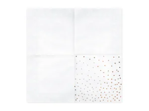 Serwetki Kropki rose gold biały 33x33cm (1 op. : 20 szt.)
