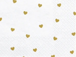 Serwetki Serca, biały 33x33cm (1 op. : 20 szt.)