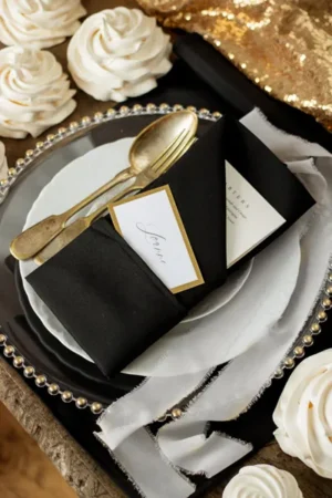 Serwetki materiałowe czarny 35 x 35 cm