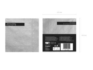 Serwetki trójwarstwowe srebrny me 33x33cm