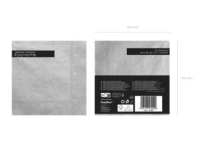 Serwetki trójwarstwowe srebrny me 40x40cm