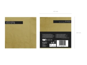 Serwetki trójwarstwowe złoty 33x33cm