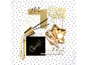 Serwetki trójwarstwowe złoty metalizowany 33x33 cm