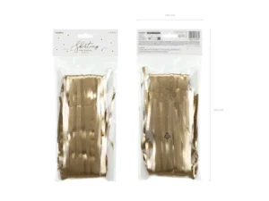 Skirting foliowy z frędzlami elegancki złoty 300x80cm