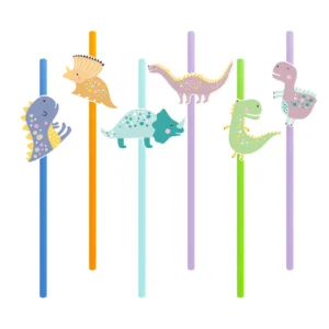 Słomki Dinozaury 6szt.