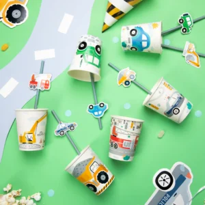 Słomki papierowe Auta 19.5cm