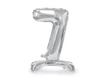 Stojący balon foliowy Cyfra ''7'' 70 cm srebrny