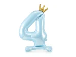 Stojący balon foliowy cyfra ''4'', 84 cm, błękit 1