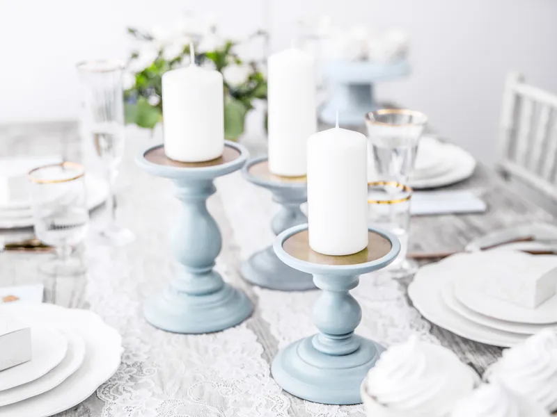 Świeca klubowa matowa biały, 12 x 6cm