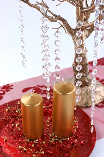 Świeca klubowa metalizowana złoty, 15 x 6 cm