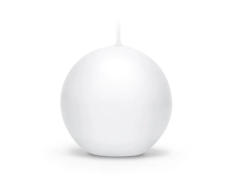 Świeca matowa Kula biała 6 cm