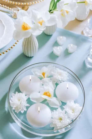 Świeca pływająca matowa biały 8cm