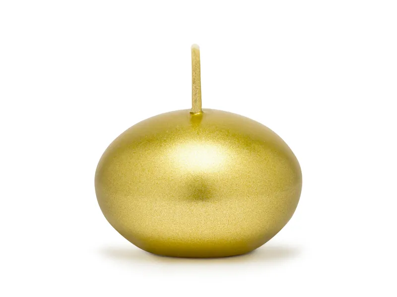 Świeca pływająca metalizowana złota 4 cm